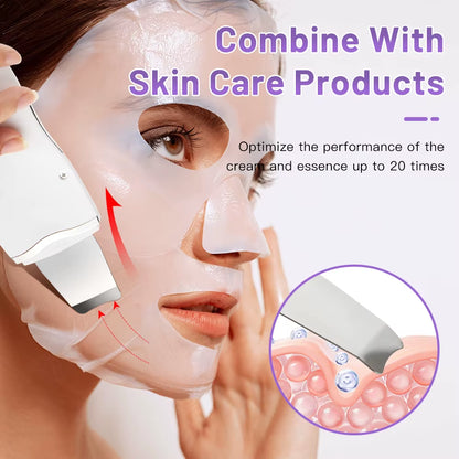 Ultrasonic Facial Skin Scrubber — Deep Pore & Blackhead Cleansing Spatula